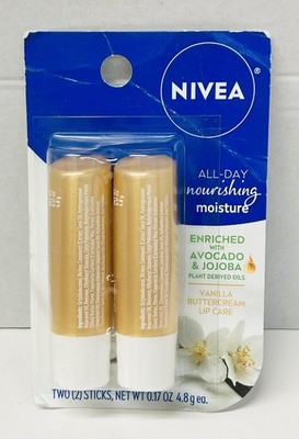 3 PACK NIVEA All-Day Nourishing Moisture Vanilla Buttercream Lip Care 6 TOT U36