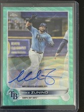2022 Topps Chrome Chrome Veteran Autographs Mike Zunino #CVA-MZ Aqua Wave /199