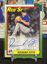 2025 Topps Update Series Richard Fitts 1990 On-Card Auto Red Sox RC Rookie. rookie card picture