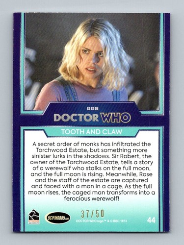 2023 Rittenhouse Doctor Who Series 1-4 #44 Tooth and Claw Gold Tardis /50 - Picture 2 of 2