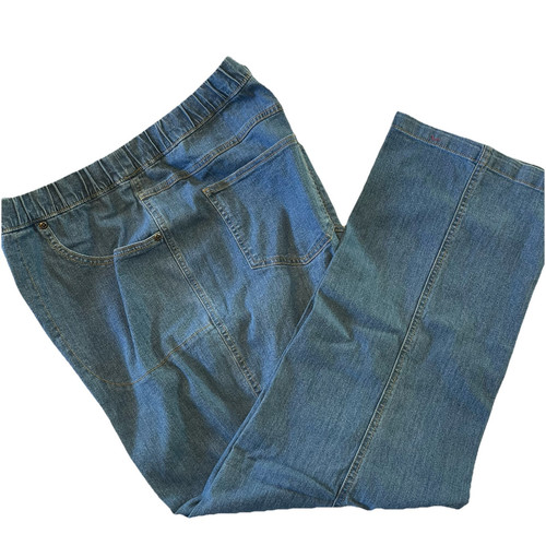 1X Just My Size Pull On Lightweight Denim 4 Pocket Pants Plus Blue New