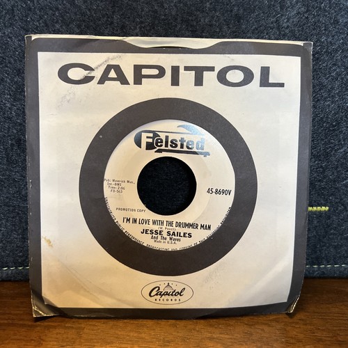 JESSE SAILES & WAVES: i'm in love with the drummer man / monkey drums FELSTED 7" - Foto 5 di 5