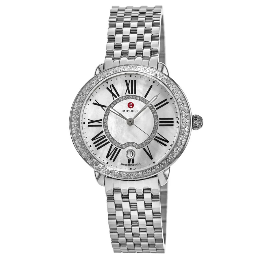 New Michele Serein Diamond Mother of Pearl Women's Watch MWW21B000030