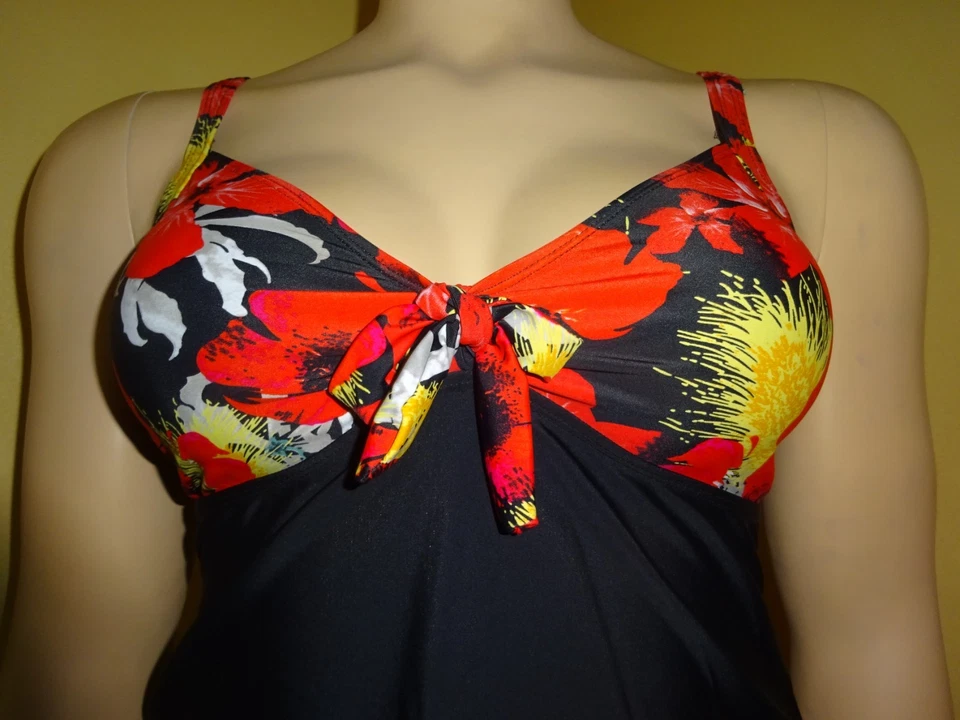Tankini- / Bikini-Oberteil bpc selection bonprix 44 schwarz Cups floral bunt NEU - Bild 2 von 4