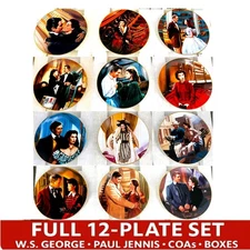 Gone with the Wind 12 Plate Set W.S. George Paul Jennis COAs Boxes Complete
