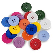 20 PCS 1 Inch 25mm Round 4 Hole Resin Button Sewing Craft Mixed Color Kit