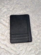 Halara Credit Card Holder / Wallet w/ID Window - Black Faux Leather - Brand New