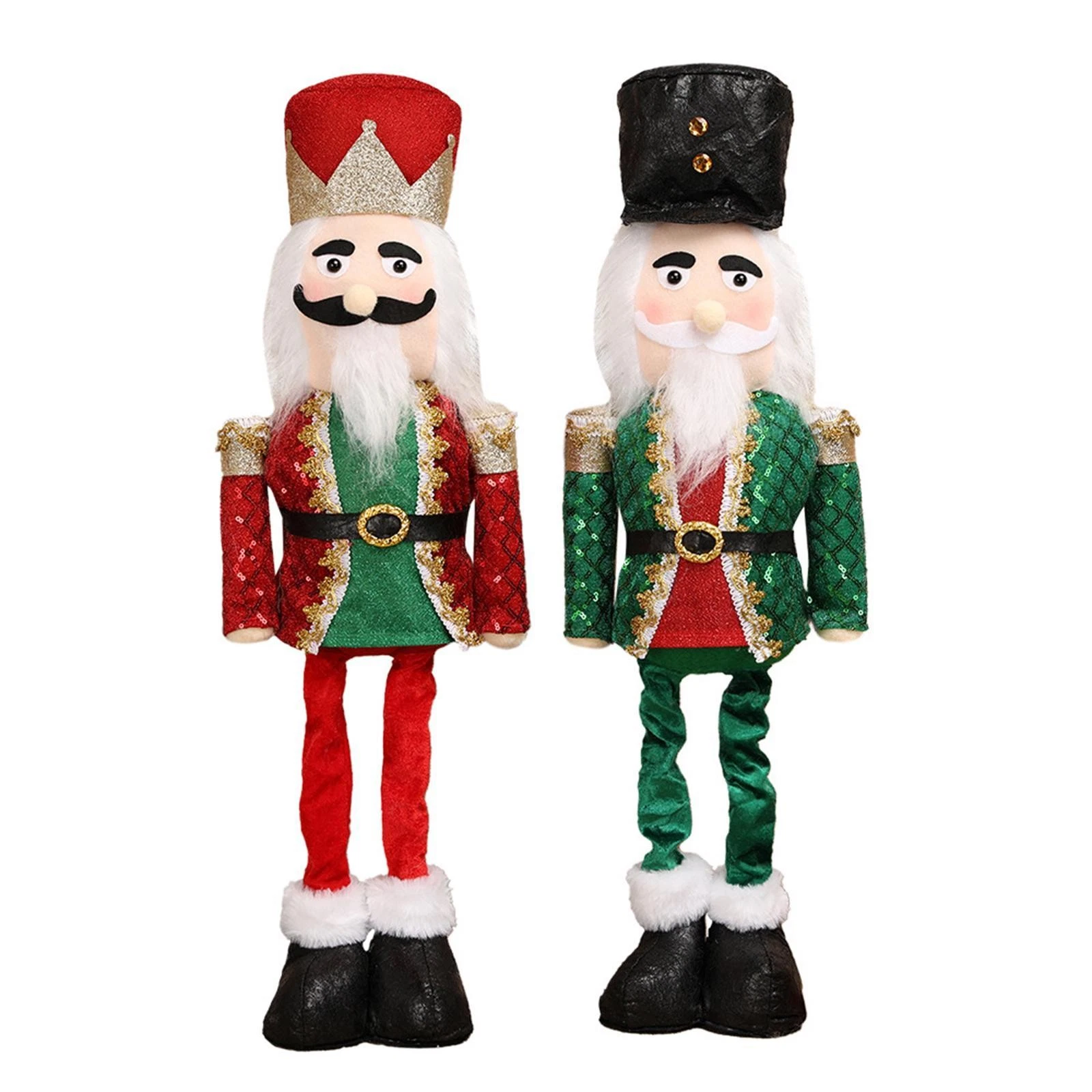 Christmas Nutcracker Sculpture Telescopic Santa Claus Nutcracker Figure