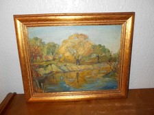 Vintage CW Kosicki Landscape Scene 1930's? Original Oil Painting