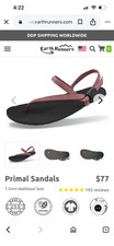 Women  s Earth Runners minimalist sandals size black Vibram sole dusty rose/mauve