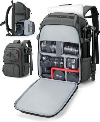 Camera Bag for Photographers, Professional Camera Bag Fits up to 15.6'' Laptop, D