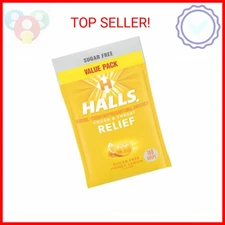HALLS Relief Honey Lemon Sugar Free Cough Drops, Value Pack, 180 Drops