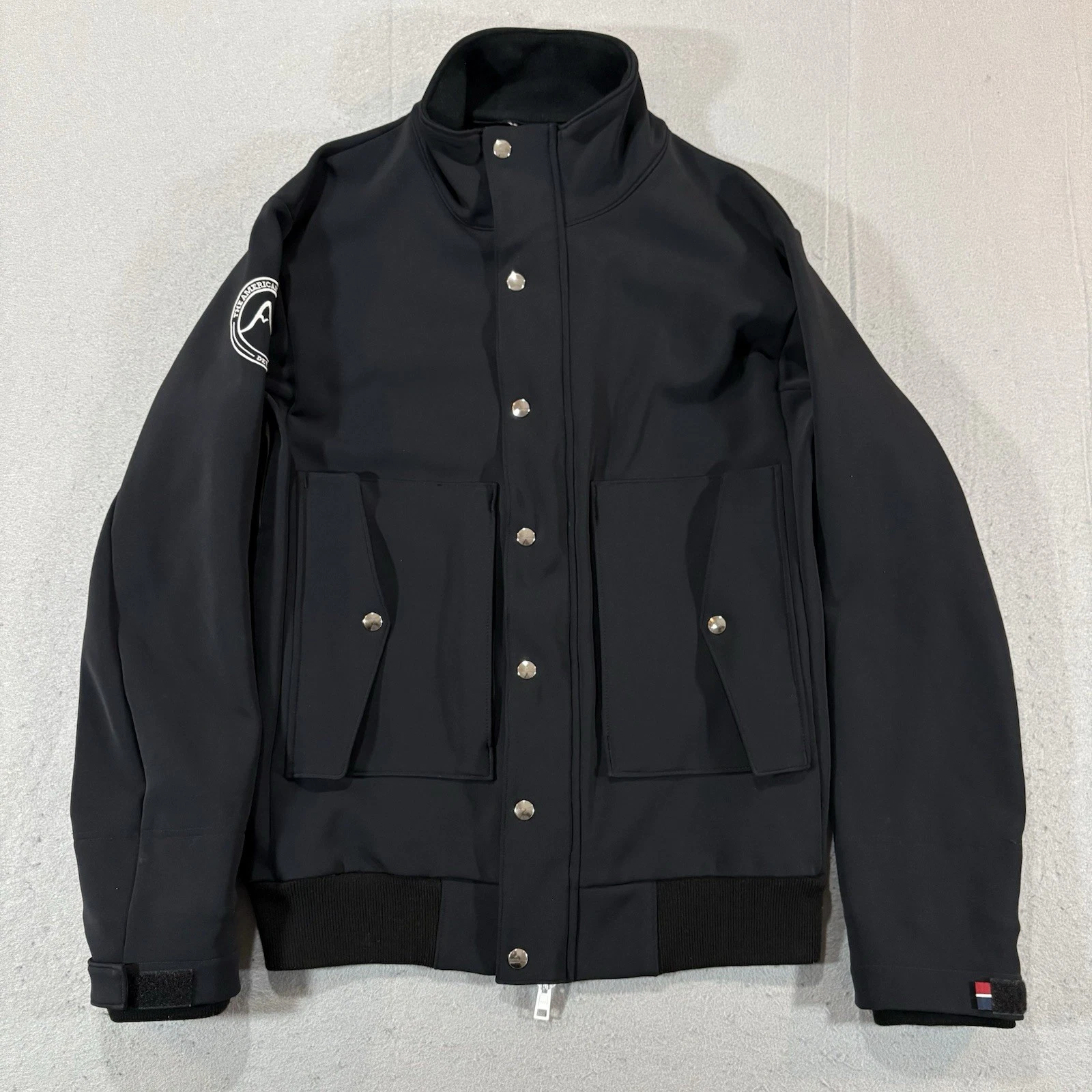 American Mountain Co Softshell Jacket Sz M Full Zip USA Made Black Ski Outdoor