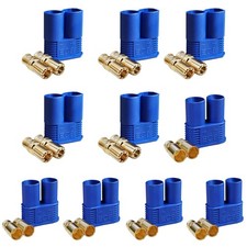 5 Sets EC8 Battery Connector Gold-Plated 8.0Mm Banana Plug Bullet Male Female Co