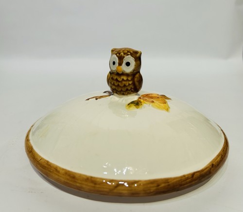 Vintage HTF Sears Roebuck & Co Ceramic Owl Canister 1983 Japan 8" Canister - Picture 10 of 14