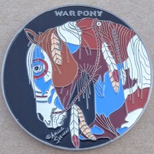 Indian Summer War Pony 3" Geocoin - RE BN - Activated  Adoptable - Read Desc.