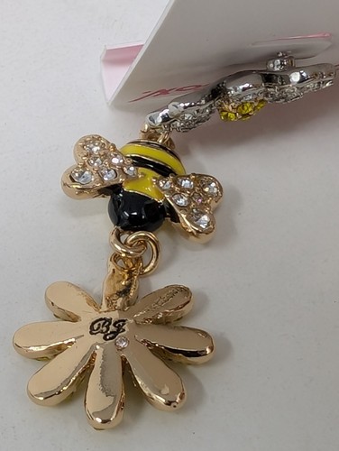 Betsey Johnson authentische Biene Gänseblümchen Mismatch Ohrhänger Neu mit Etikett - Bild 5 von 7