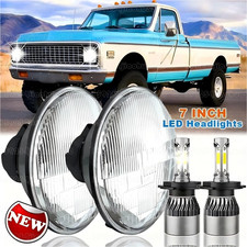 Pair 7 Round Led Headlight Highlow Beam For Jeep Jk Tj Cj Chevy K10 K20 Pickup Pair 7 Round Led Headlight Highlow Beam For Jeep Jk Tj Cj Chevy K10 K20 Pickup