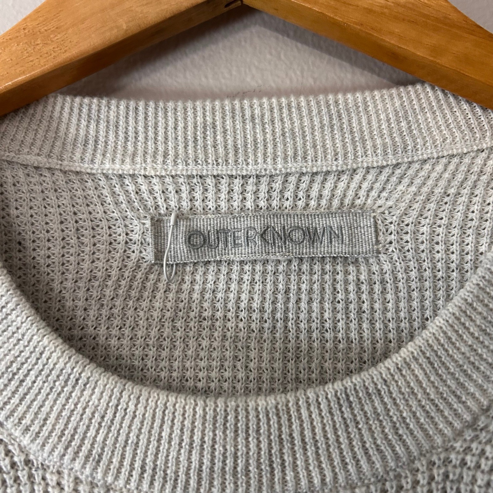 Outerknown Nostalgia Mens XL Retro Rainbow Striped Waffle Knit Crewneck Sweater