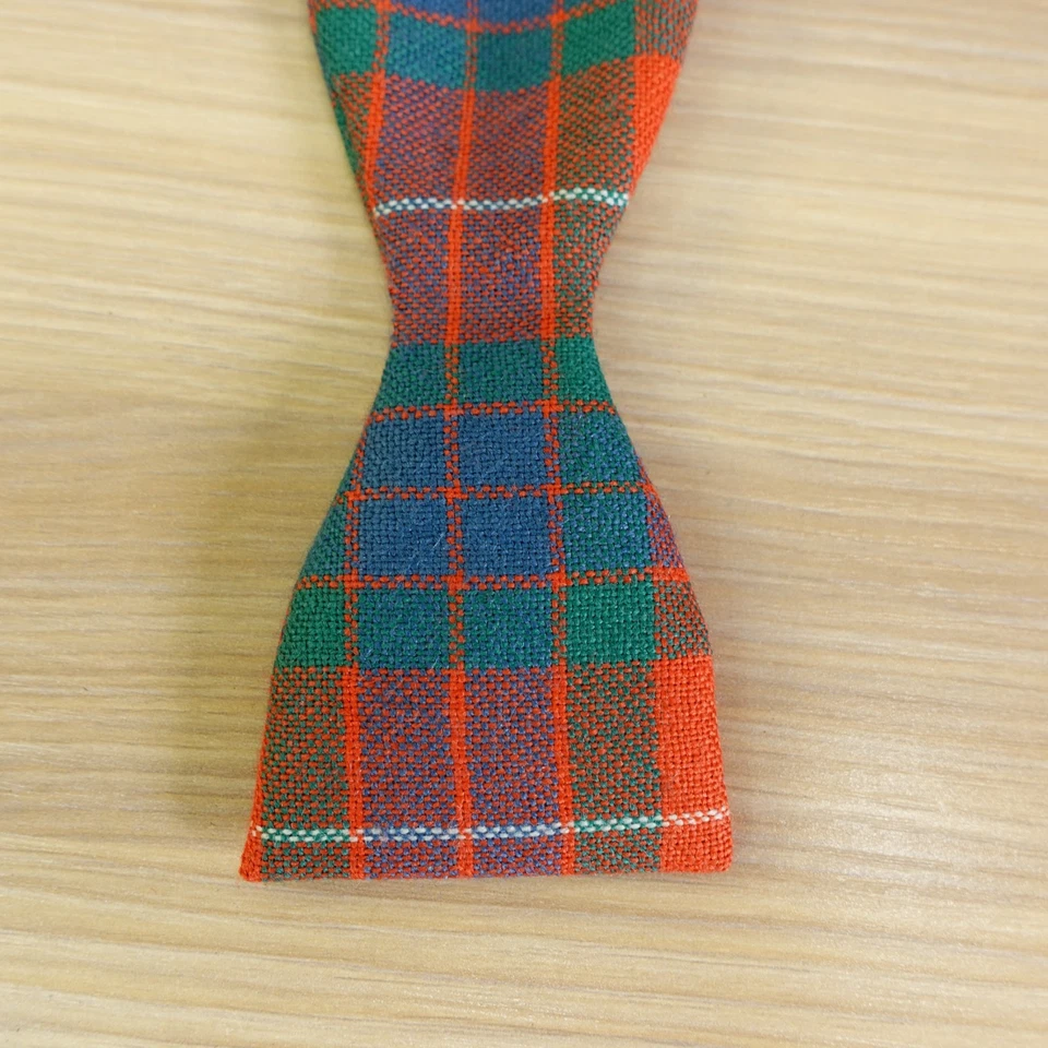 Vintage Bow Tie Mens Hunting Tartan Plaid Wool Slim Self Tie Scottish Ivy Multi - Image 3 of 4