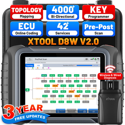 2026 XTOOL D8W V2.0 Wireless Auto Full Diagnostic Tool Scanner Bi-Directional