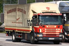 LKW Foto Scania 94D 230 Planensattelzug Deutschland rot HAMBURGER SPEDITI #i2ee