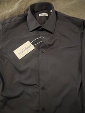 NWT Collars  Co Apex Performance Dress Shirt Small Solid Black Long Sleeve 119