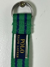 Polo Ralph Lauren Boys Woven Blue And Green Stripe Belt Size M