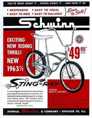 Schwinn Stingray Classic Bicycle Vintage Bike Ad Reprint Fridge Magnet 4x6