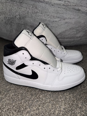 #ad Size 12 Air Jordan 1 Mid White Black $64.99
