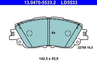 Bremsbelagsatz Scheibenbremse ATE Ceramic 13.0470-5533.2 FüR Toyota RAV 5 VAN UX
