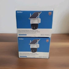 2-Pack AOSU Solar Powered Wireless Security  Cameras Wireless Night Vision 