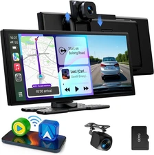 LAMTTO Wireless CarPlay Android Auto Display 10.25-inch In-Cell Touchscreen Car