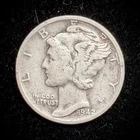 90% Silver - 1942 Mercury Dime Circulated - 03-57