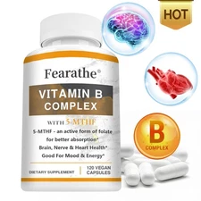 Vitamin B Complex Vitamin B Supplement - With 5-Mthf,B1,B2,B3,B5,B6,B7,B9,B12