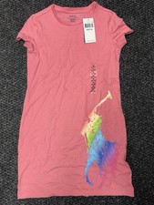 Polo Ralph Lauren Girls Pink T-Shirt Dress Size Medium 8-10 NWT Free Ship