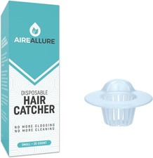 25 Pack, Hair Catcher for Bathroom Sink or Bathtub, White, Small