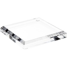 Plymor Clear Acrylic Square Beveled Display Base, 3" W x 3" D x 0.5" H