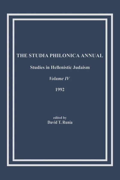 The Studia Philonica Annual, Iv, 1992 David T. Runia Taschenbuch Englisch 1992-image