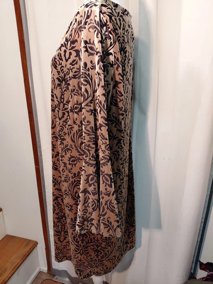 Коричневый бархат выгорания платье ведьмы прихоти фея гранж Bell рукав викторианской - Изображение 2 из 4