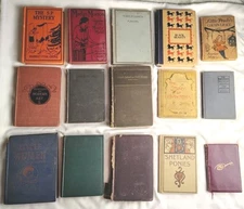 15 Antique Vtg HC Books Decorative Staging Decor Library John Mill Gray's Botany