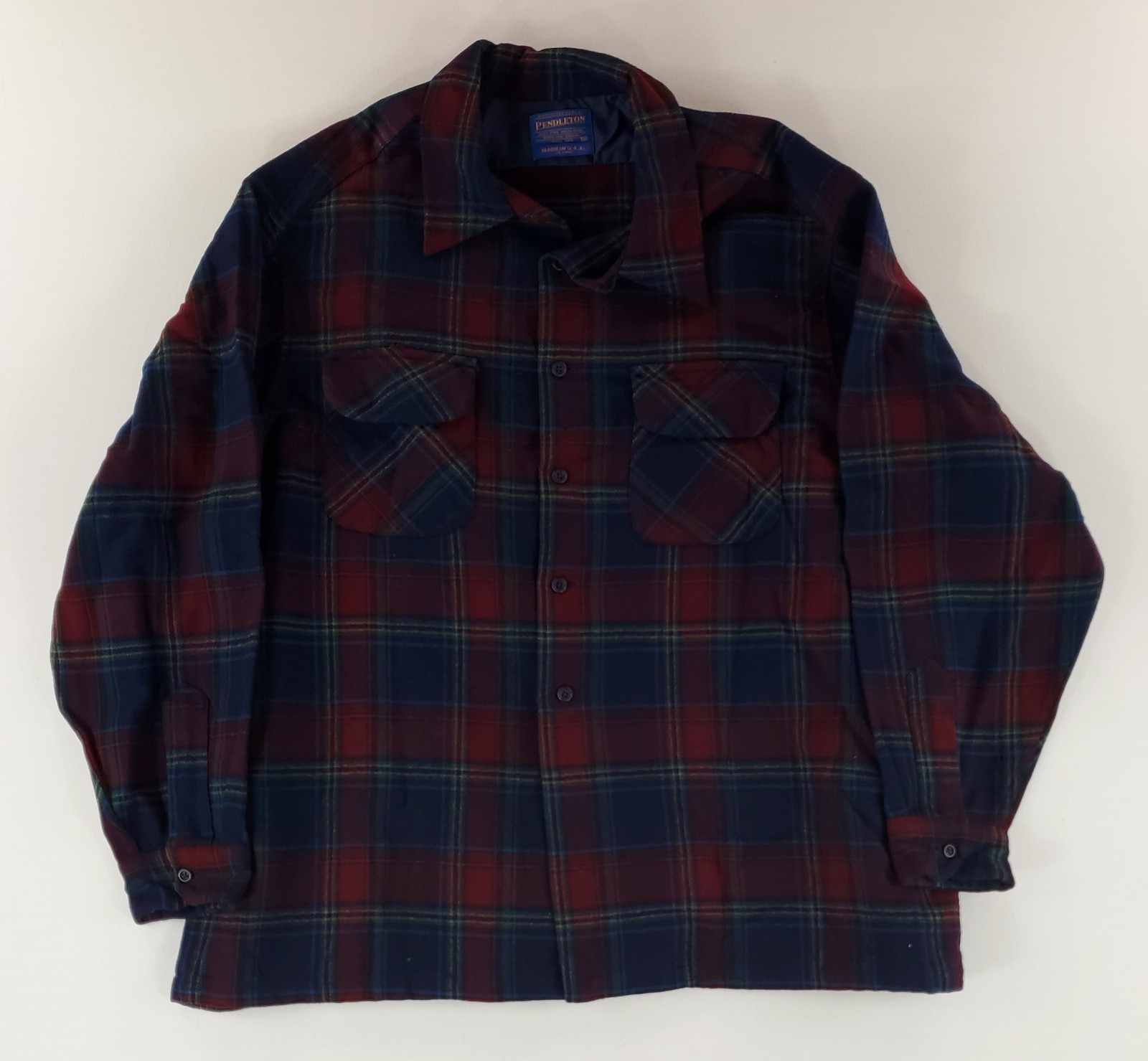 Pendleton Board Shirt Loop Collar Button Up Plaid… - image 1
