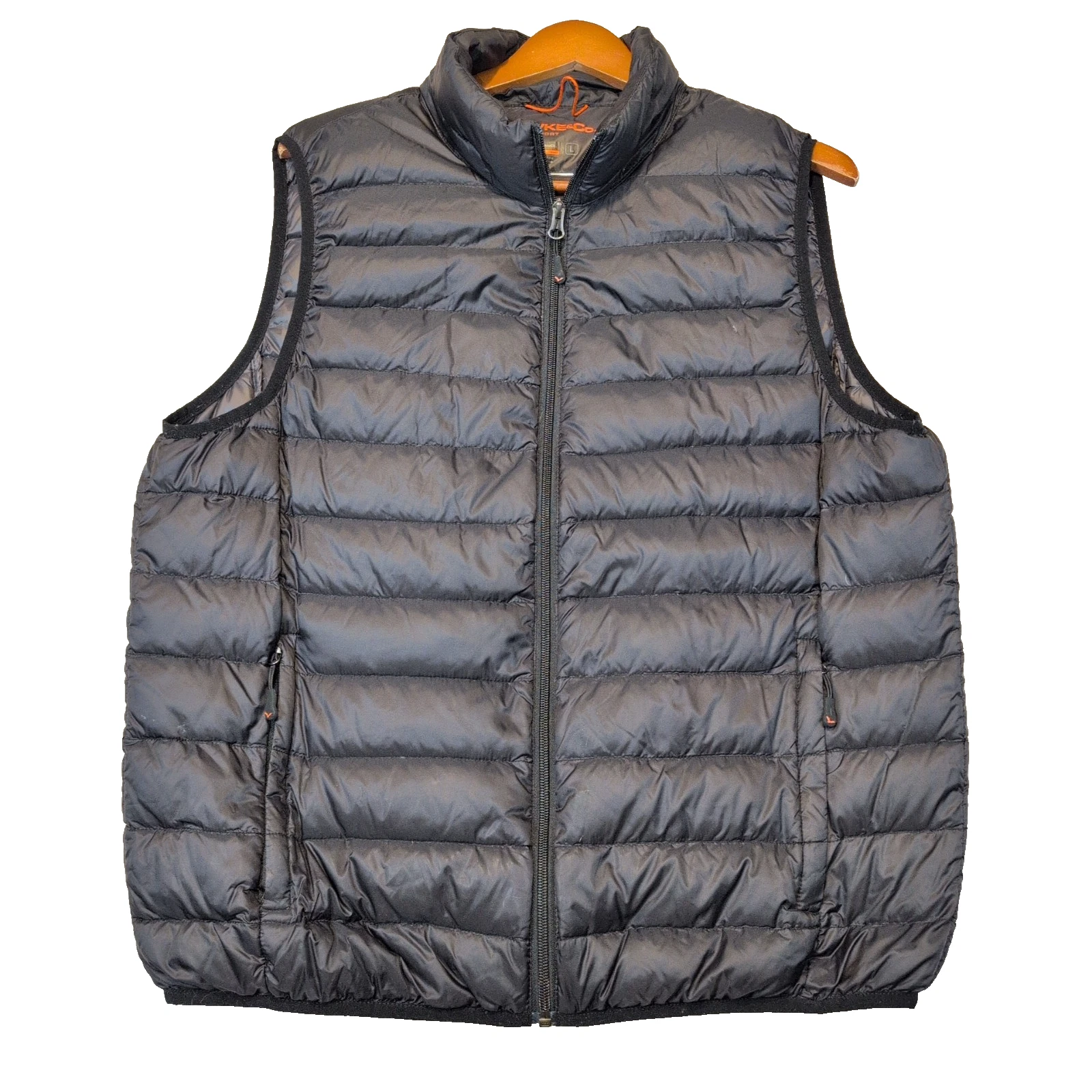 Hawke Co Puffer Vest Duck Down Filled Men Large Full Zip Sport Performance Black