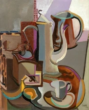 Still Life with Coffee Pot and Fruit : Youla Chapoval : Archival Art Print