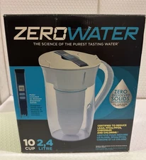 Zero Water 10-Cup Water Filter Pitcher Dispenser 5 Stage Advanced Filtration,