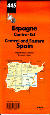 Michelin Map 445 Spain - Central-Eastern 16th Edition  1998