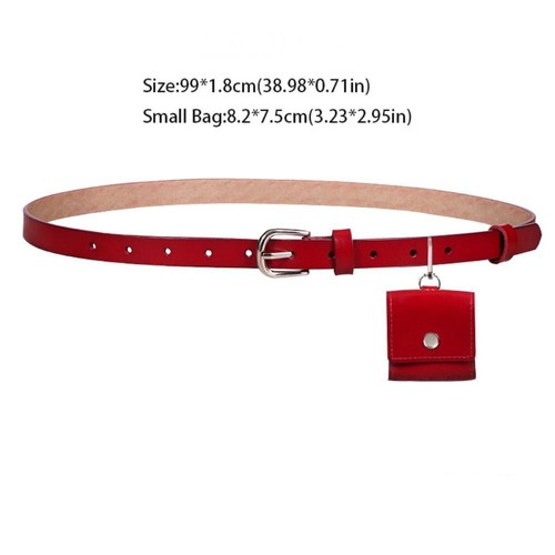 PU Belt Waist Bag Red Women Belt Bag Ins Women Waist Bag Outdoor - Picture 2 of 10