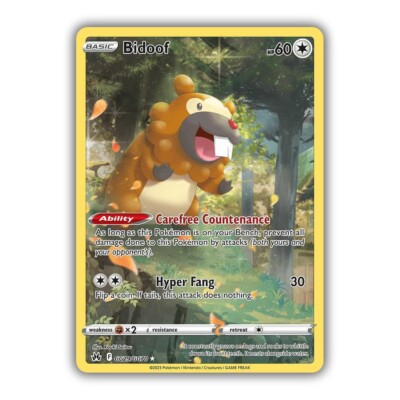 Pokemon TCG Bidoof GG29/GG70 Crown Zenith Ultra Rare Holo