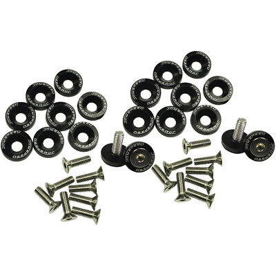 #ad #ad 20pcs Black Aluminum Engine Bay Fender Bumper Washer Bolt Dress Up Kit $9.88