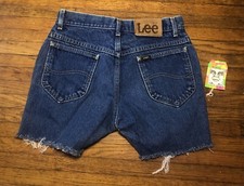 Vintage Lee Denim Blue Denim Jean Cutoff Shorts Waist Size 30